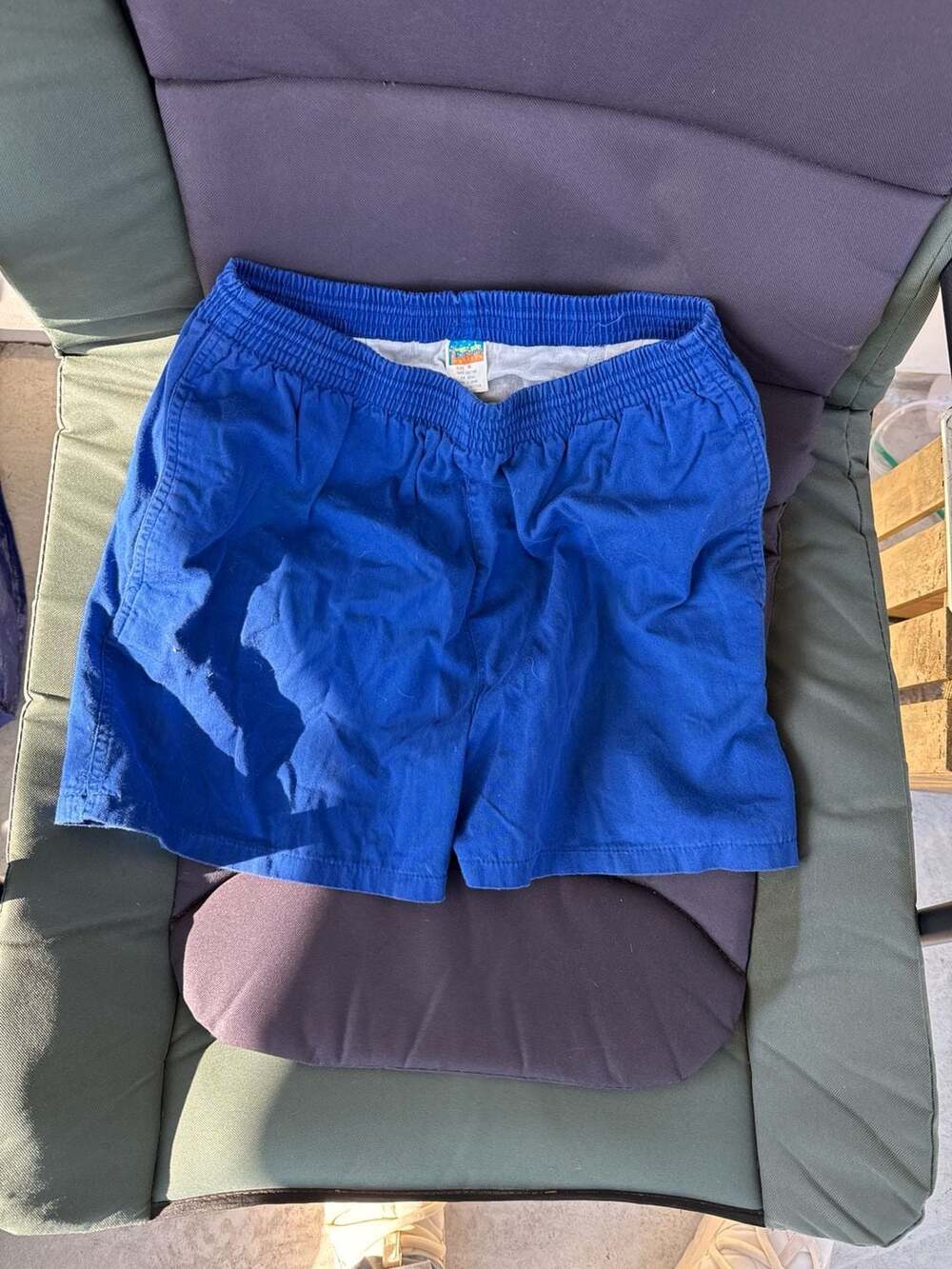 West Side Vintage Blue Cotton Elastic Waist Shorts Size M